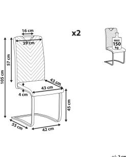 Cheap Beliani Tuoli Keinonahka Musta 2 Kpl Picknes