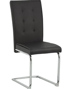 Tuolit<Beliani Tuoli Keinonahka Musta 2 Kpl Rovard