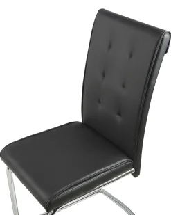 Tuolit<Beliani Tuoli Keinonahka Musta 2 Kpl Rovard