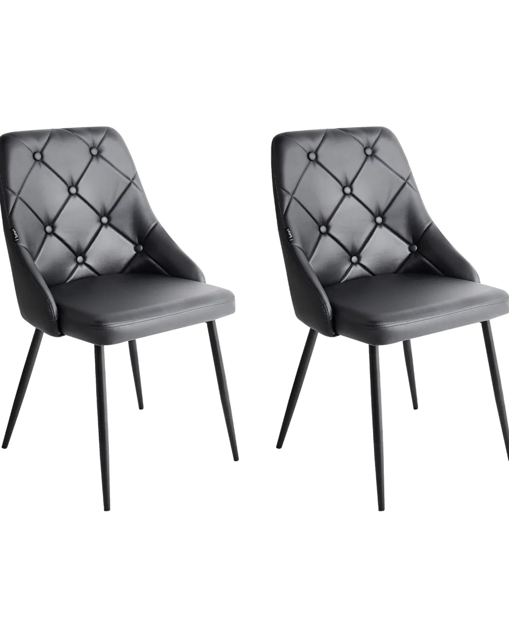 Store Beliani Tuoli Keinonahka Musta 2 Kpl Valerie