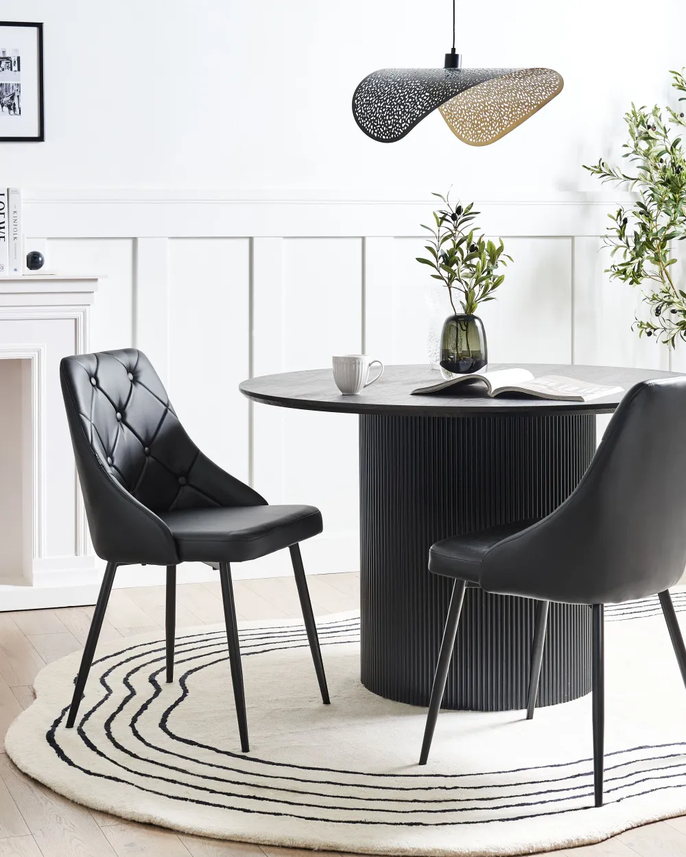 Store Beliani Tuoli Keinonahka Musta 2 Kpl Valerie