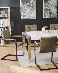 Flash Sale Beliani Tuoli Keinonahka Ruskea 2 Kpl Brandol