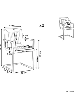 Flash Sale Beliani Tuoli Keinonahka Ruskea 2 Kpl Brandol