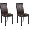 Tuolit<Beliani Tuoli Keinonahka Tummanruskea 2 Kpl Broadway