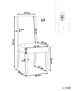 Tuolit<Beliani Tuoli Keinonahka Tummanruskea 2 Kpl Broadway