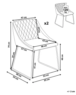 Cheap Beliani Tuoli Keinonahka Tummanruskea 2 Kpl Arcata