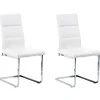 Tuolit<Beliani Tuoli Keinonahka Valkoinen 2 Kpl Rockford
