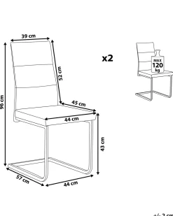 Tuolit<Beliani Tuoli Keinonahka Valkoinen 2 Kpl Rockford