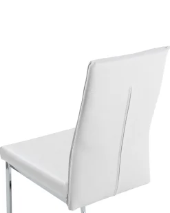 Tuolit<Beliani Tuoli Keinonahka Valkoinen 2 Kpl Rockford