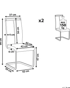 Tuolit<Beliani Tuoli Keinonahka Valkoinen 2 Kpl Greedin
