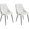 Tuolit<Beliani Tuoli Keinonahka Valkoinen 2 Kpl Valerie