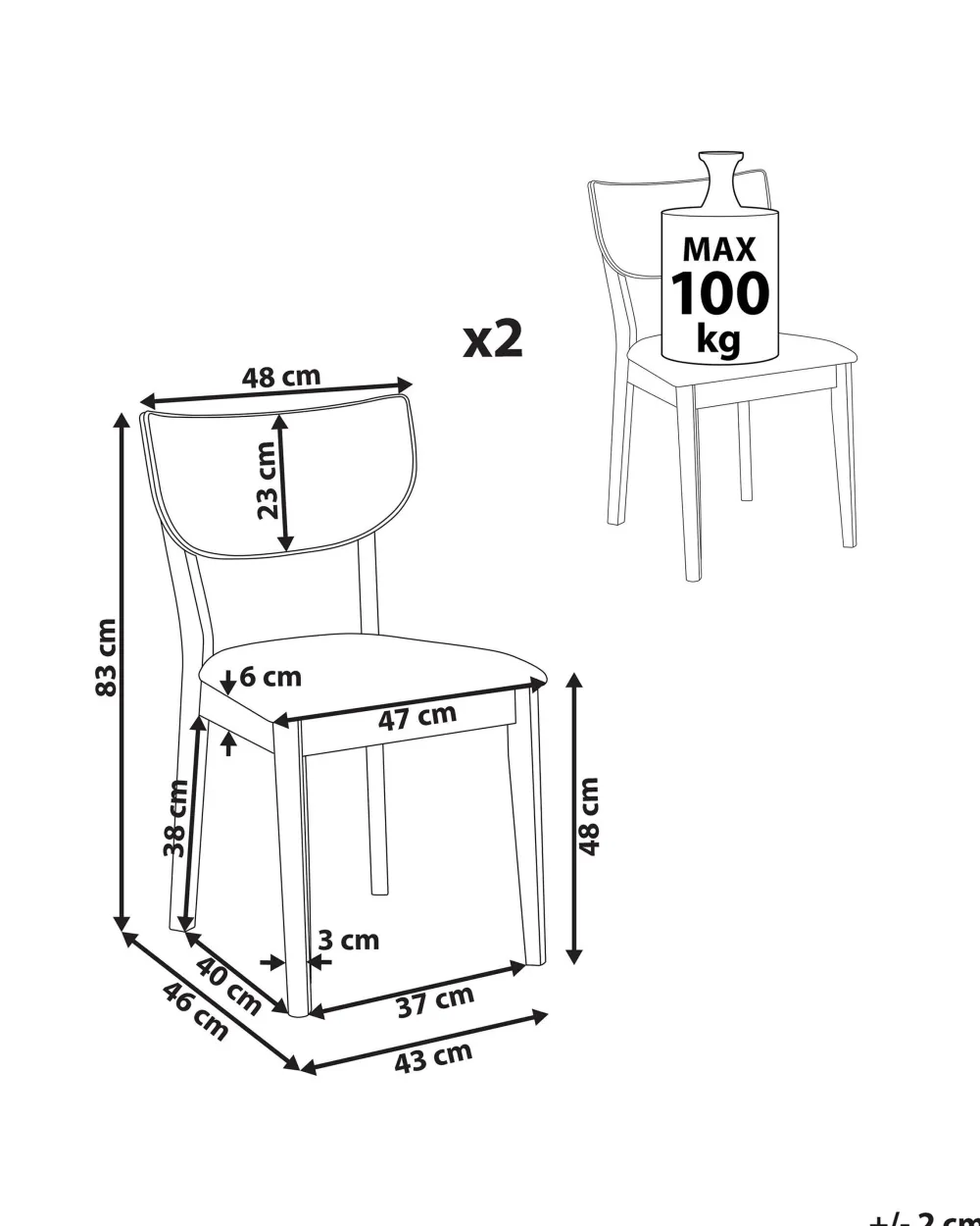 Tuolit<Beliani Tuoli Kumipuu Sininen/Tumma Puu 2 Kpl Moka