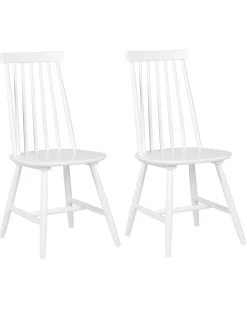 Tuolit<Beliani Tuoli Kumipuu Valkoinen 2 Kpl Burbank