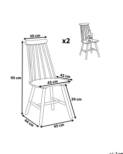 Tuolit<Beliani Tuoli Kumipuu Valkoinen 2 Kpl Burbank