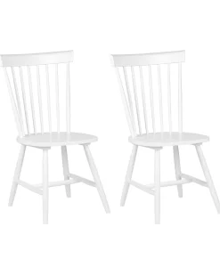 Tuolit<Beliani Tuoli Kumipuu Valkoinen 2 Kpl Burges