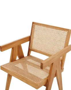 Tuolit<Beliani Tuoli Mahonki/Rottinki Vaalea Puu Westbrook