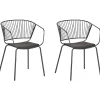 Tuolit<Beliani Tuoli Metalli Musta 2 Kpl Rigby