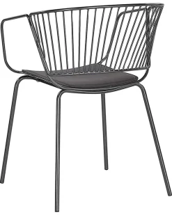 Tuolit<Beliani Tuoli Metalli Musta 2 Kpl Rigby