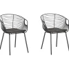 Tuolit<Beliani Tuoli Metalli Musta 2 Kpl Hoback