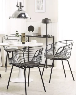 Tuolit<Beliani Tuoli Metalli Musta 2 Kpl Hoback