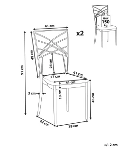 Flash Sale Beliani Tuoli Metalli Ruusukulta 2 Kpl Girard