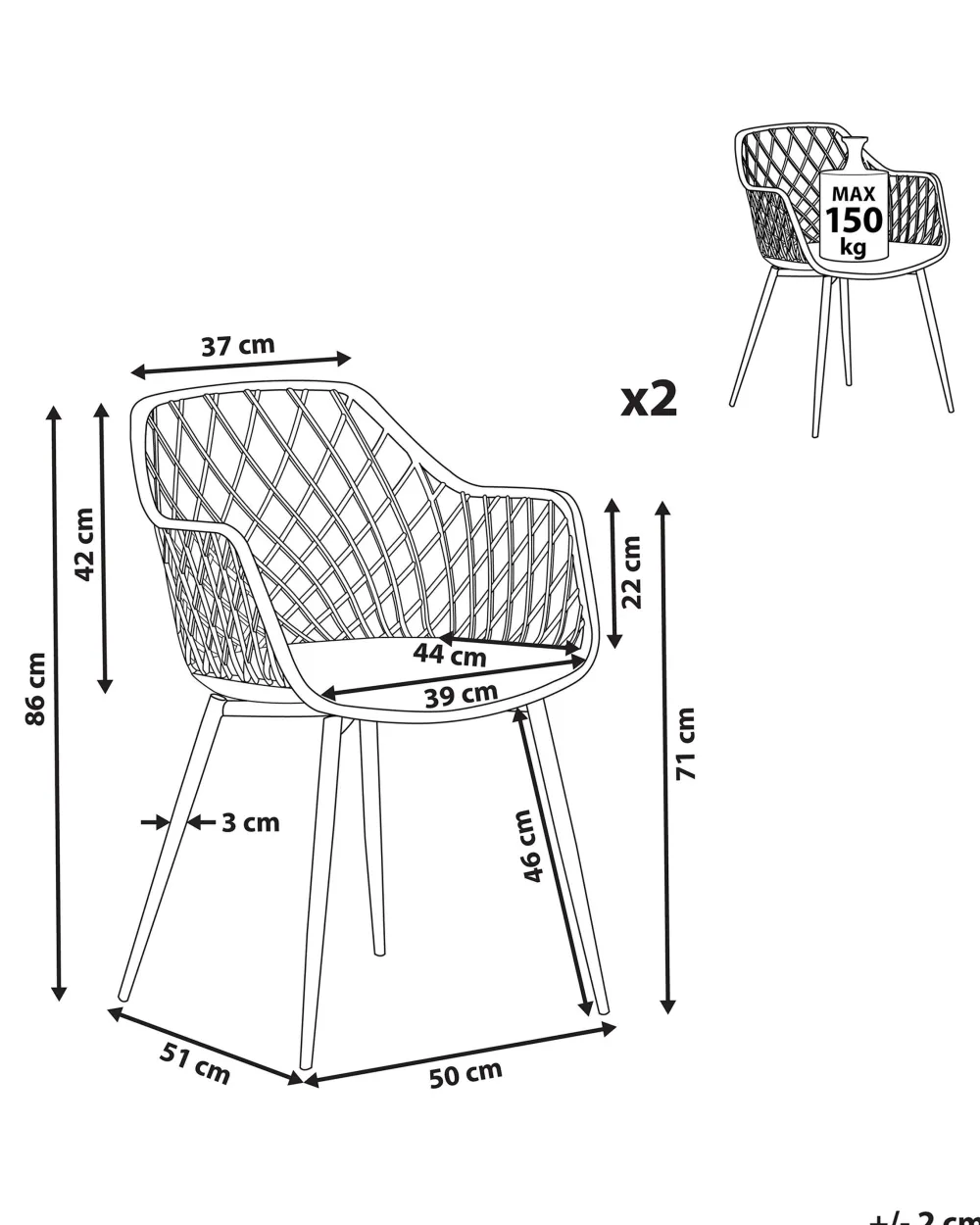 Cheap Beliani Tuoli Muovi Beige 2 Kpl Nashua
