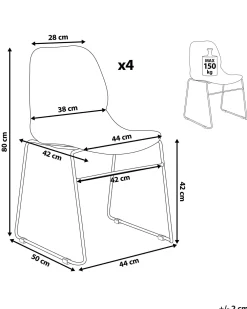 Tuolit<Beliani Tuoli Muovi Beige 4 Kpl Panora