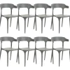 Tuolit<Beliani Tuoli Muovi Harmaa 8 Kpl Gubbio