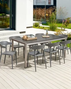 Tuolit<Beliani Tuoli Muovi Harmaa 8 Kpl Gubbio