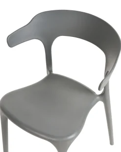 Tuolit<Beliani Tuoli Muovi Harmaa 8 Kpl Gubbio