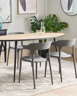 Tuolit<Beliani Tuoli Muovi Harmaa 4 Kpl Gubbio