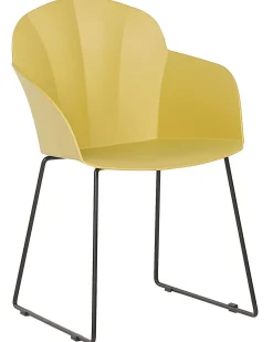 Tuolit<Beliani Tuoli Muovi Keltainen 2 Kpl Sylva