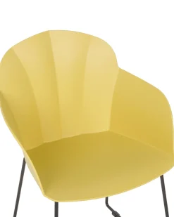 Tuolit<Beliani Tuoli Muovi Keltainen 2 Kpl Sylva