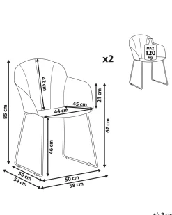 Tuolit<Beliani Tuoli Muovi Keltainen 2 Kpl Sylva
