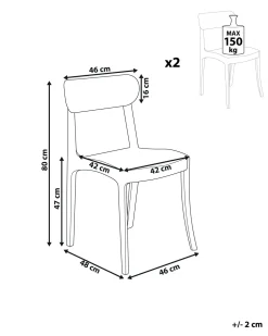 Cheap Beliani Tuoli Muovi Kirkas 2 Kpl Covington
