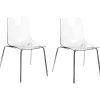 Cheap Beliani Tuoli Muovi Kirkas 2 Kpl Silerton