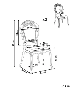Tuolit<Beliani Tuoli Muovi Kirkas 2 Kpl Vermont Ii