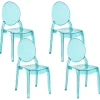 Tuolit<Beliani Tuoli Muovi Lapinakyva Sininen 4 Kpl Merton