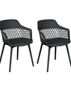 Tuolit<Beliani Tuoli Muovi Musta 2 Kpl Almira
