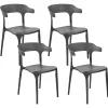 Ulkokalusteet<Beliani Tuoli Muovi Musta 4 Kpl Gubbio