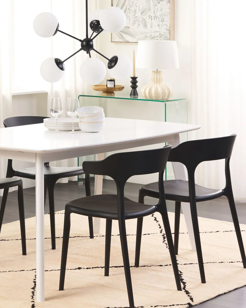 Ulkokalusteet<Beliani Tuoli Muovi Musta 4 Kpl Gubbio