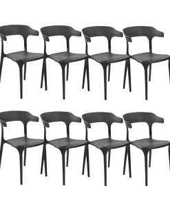 Flash Sale Beliani Tuoli Muovi Musta 8 Kpl Gubbio