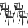 New Beliani Tuoli Muovi Musta 4 Kpl Morill