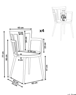 New Beliani Tuoli Muovi Musta 4 Kpl Morill