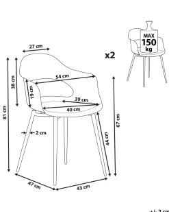 Cheap Beliani Tuoli Muovi Musta 2 Kpl Utica