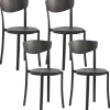 Tuolit<Beliani Tuoli Muovi Musta 4 Kpl Vieste