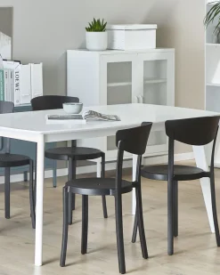 Tuolit<Beliani Tuoli Muovi Musta 4 Kpl Vieste