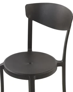 Tuolit<Beliani Tuoli Muovi Musta 4 Kpl Vieste