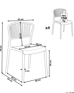 Best Beliani Tuoli Muovi Pastellipinkki 4 Kpl Gela