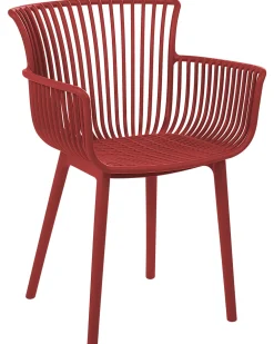 Tuolit<Beliani Tuoli Muovi Punainen 4 Kpl Pesaro